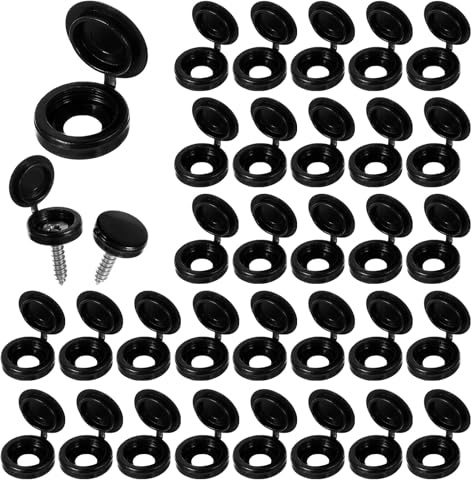 YQQYG 100 Stück Schraubenabdeckung Schwarz, Abdeckkappen für Schrauben, Kunststoff-Schraubenloch-Aufkleber, Schraubabdeckungen, Schraubkappen zum Abdecken von Schraubenköpfen