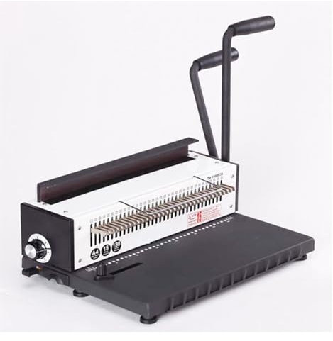 YQVEOT Bindemaschine, Doppelspule Eisenring A4 Bindemaschine Vollmesser Tischkalender Punch Bindemaschine für Zuhause, Büro(Round Hole)
