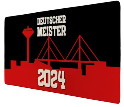 Leverkusen Schreibtischunterlage 69x31cm XXL Mauspad mit Spruch DEUTSCHER MEISTER 2024 Perfekt für Fußballfans als Mousepad oder Tischunterlage