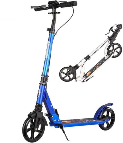Big Wheel Scooter, Klappbar Höhenverstellbar Cityroller, City Roller Kinder 5 Jahre, Tretroller Erwachsene 150 Kg Tragkraft, Mit Handbremse 1