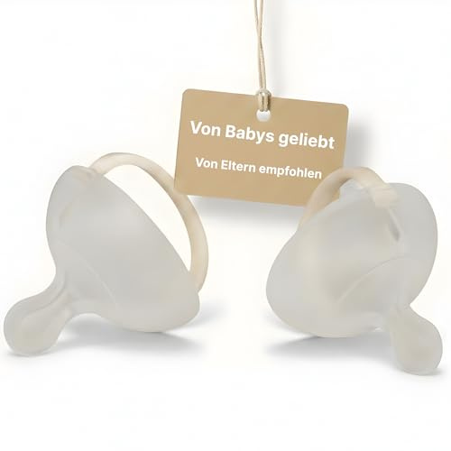 Nuckly NatureSense Brustähnlicher Schnuller – Doppelpack, 1–24 Monate, BPA-frei, Food-Grade Silikon, Beige
