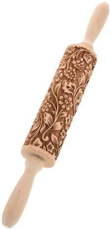 Holibanna Mattarello Decorativo in Legno Con Per Biscotti e Utensile Per Cottura Per Feste e Speciali