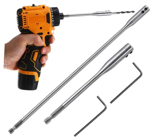 Angoily 4pcs Drill Bit Extension Set Hex Shank Drill Bit Extender Bars 150mm Length 300mm Length Woodworking