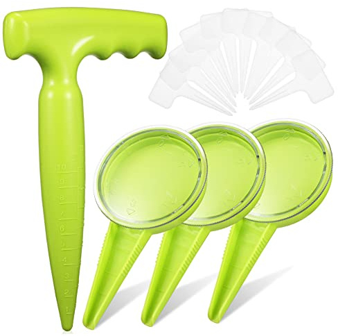 Kisangel Distributore Di Semi Regolabile Manuale 14 Pezzi Per Giardinaggio Con Piantatore, Punteruolo Per Fori e Etichette Piante, Set Utensili Portatile Per Semina Di Precisione in Plastica