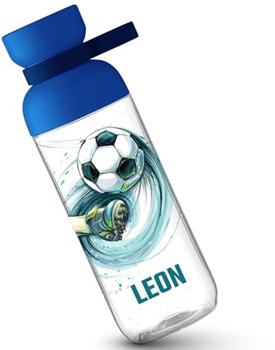 Mepal - Fussball Trinkflasche Fußball Flasche Kinder Fussballer Trinkflasche Fußballfan Geschenk Fußballer Geschenke Fussballfan I - 500 ml - Blau - für personalisieren fußballmotiv