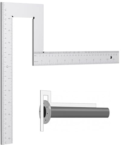 MorningRo 1 Pack Flange Angle Square Pipefitter Tools Stainless Steel Angle Flange of Squareness Water Pipelines System Heavy Duty Measuring Tool 300 x 300 mm
