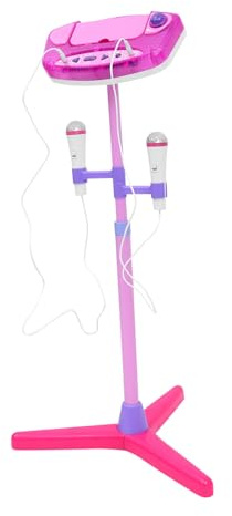 ORFOFE Microfono Giocattolo Rosa per Doppio Microfono Karaoke Ricaricabile Giocattolo Musicale Educativo per Stimolare Canto e Interazione Parentale