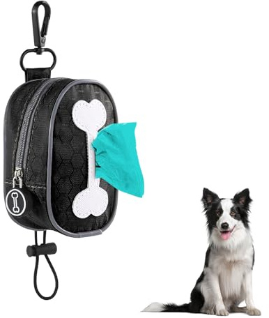MultiValue Kotbeutelspender mit Metallclip, Wasserdicht Hundekotbeutelspender mit Elastischem Seilaufhänger, Lustiger Knochen Kotbeutelspender für Hunde