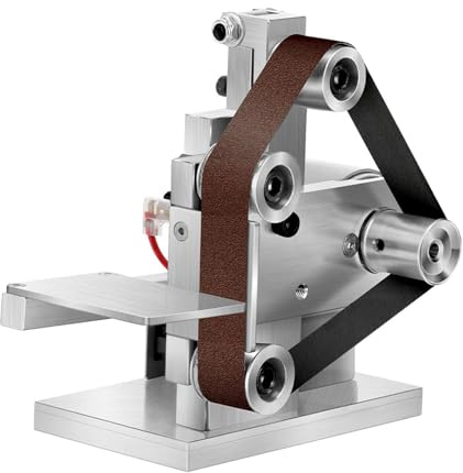 predolo Mini ponceuse à bande, machine de polissage et de meulage à angle réglable, broyeur à sable DIY pour la fabrication de métaux, 10