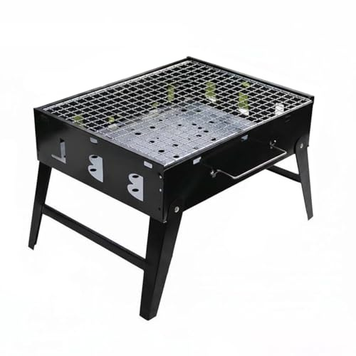 KiBcsLic Portable Grill Foldable Barbecue Cooker Tabletop Grill Briquette Grill Outdoor Distribution Suitable for Camping Picnics Road Trips Patio Use