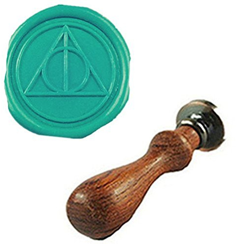 Vintage Deathly Hallows Custom Picture Logo Wedding Invitation Wax Seal Sealing Stamp Rosewood Handle Set by MDLG