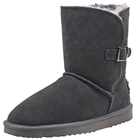 Shenduo Donna Stivali Invernali da Neve con Corta Classici Altezza caviglia DA5803 Grigio 39EU