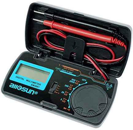 allsun Digital Pocket Mini Multimeter Volt Tester Multi Meter Electrical Tester Multimeter Voltmeter Tester EM3081