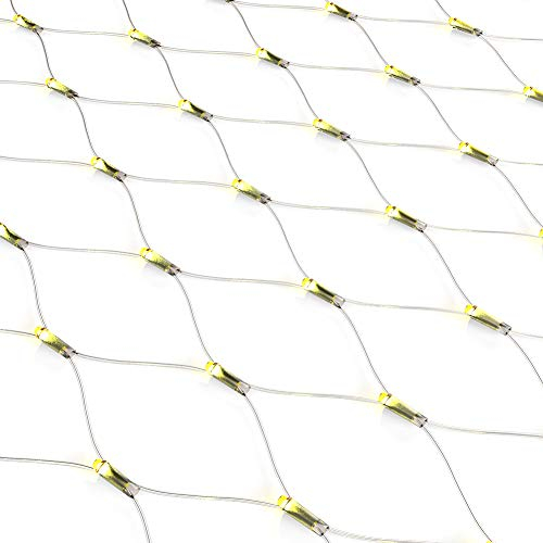 Gresonic 104er LED 1m*1.2m Lichternetz Lichtervorhang Lichterkette Warmweiß Deko Leuchte Innen und Außen Weihnachten Hochzeit mit Stecker (104LED, Dauerlicht)