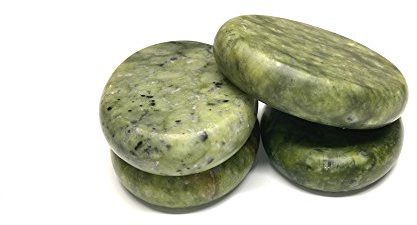 Gotfaster 4pcs Hot Massage Stones set pietra naturale verde giada riscaldata calda per spa massaggio 2.36 x 3.14 pollici (6 x 8 cm)