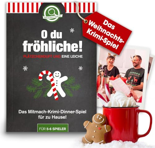 mitmach-krimi – O du fröhliche! Plätzchenduft und eine Leiche – Krimidinner Spiel für zuhause für 5-6 Personen – Krimispiel für Erwachsene Erwachsene - Weihnachtsfeier