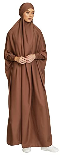 OBEEII Damen Hijab Muslimisch Kleid Einfarbig Dubai Islamische Türkisches Katfan Muslimische Robe