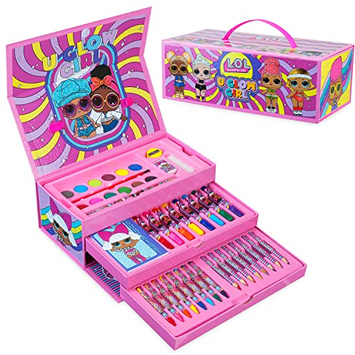 L.O.L. Surprise! Crafts for Kids Art Set Lol Doll 40+ Pieces Set Colouring Pencils Felt Tip Pens for Children Art Supplies LOL Gifts for Girls (Multicolor)