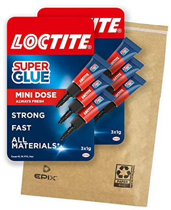 Loctite Universal, Strong All Purpose Adhesive for Repairs, Clear Glue for Various Materials, Easy to Use Instant Super Glue, Convenient Travel Size 3 x 1g x 2
