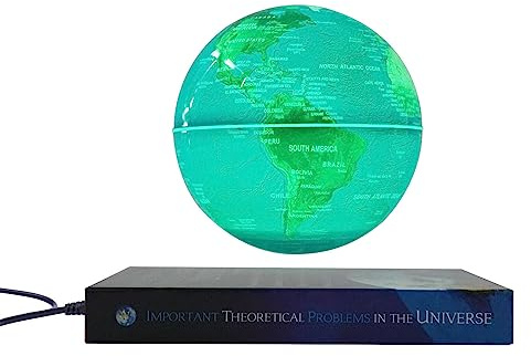 6 Magnetic Levitation Floating Globe,Anti Gravity Rotating World Map & Book Base, LED Color Changing Light, Rotating Globe Floating for Men Father Boys Boss Educational Gifts Desk Office Home Decor