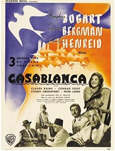 Poster Casablanca Vintage Filmplakat Wandkunst Bilder Poster Und Drucke Filmstills Leinwand Malerei Kunst Wand Home Decor 50X70Cm Kein Rahmen