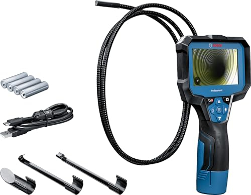 Bosch Professional Inspektionskamera GIC 12V-4-23 C (Kabellänge: 150 cm, Ausrichtungsfunktion „Up Indication“, hochauflösende Anzeige: 4,3”-Bildschirm, 800x480px Pixel, in Karton)