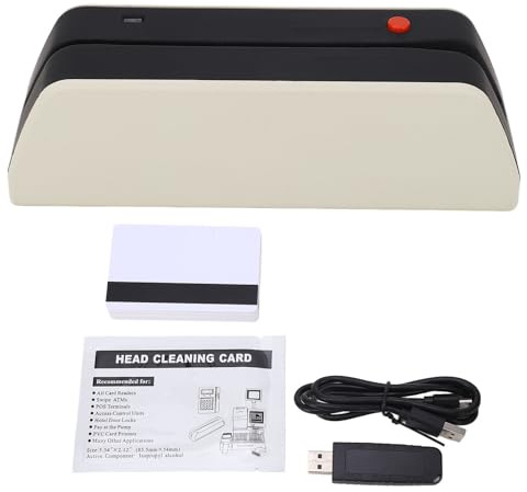 MSR X6 Card Swiper Lector de Tarjetas Magnéticas de 3 Pistas Lector de Tarjetas a Rayas Lector de Tarjetas de Crédito Magnético con Interfaz USB para Tarjetas de Identificación,