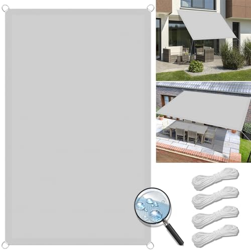 Sonnensegel Nach Maß mit Ösen 9 x 9.5 m Sonnenschutz, PES-Kunststoff, Winddicht Uv-Beständig Reißfest Sonnensegel Markisenstoff für Außenbereiche Garten, Weiß