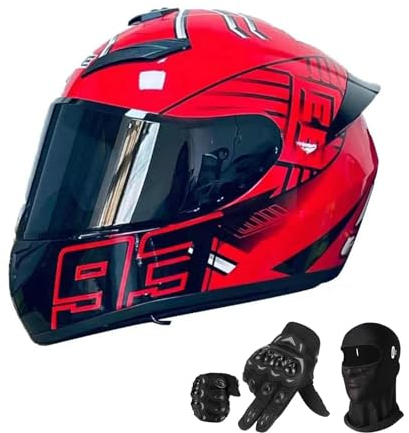 BDBLFLTZ Full-face Motorbike Helmets,Motorradhelm Full Face Unisex Erwachsene Cool Rider Equipment Vier Jahreszeiten Street Touring Motorradhelm B,S(53-54cm)