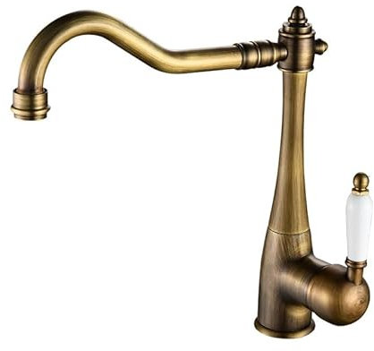 Küche Spültischarmatur Antiker Wasserhahn Aus Kupfer Drehbar Für Den Haushalt Zum Mischen Von Heißem Und Kaltem Wasser Einloch-Küchenspüle