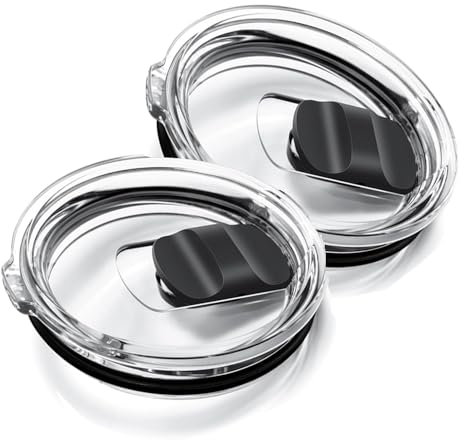 2Pcs 30oz Replacement Yeti Tumbler Lids, Only for Yeti 30 oz Tumbler, 14 oz Mug, with Strong Magnetic Slider Switch, Good Spill Proof Effect Coffee Cup Travel Cover Lids, BPA Free