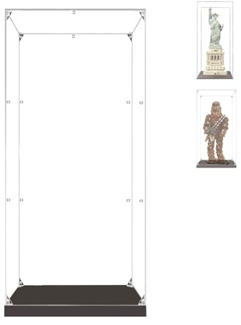 BOOVAX Display Case for Lego 21042 75371 - Acrylic Clear Collectible Display Box for [Statue of Liberty/Chewbacca] - Vitrine - 20x20x50cm | 2mm (Nur Vitrine)