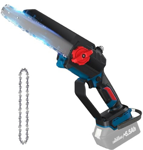 Akku Astkettensäge 8 Zoll für makita 18V Akku, Starkem Motor Bürstenlose Kettensägen mit Sicherheitsverriegelung und Automatischer Öler für geschnittenes Holz, Baumtrimmen (nur Werkzeug)
