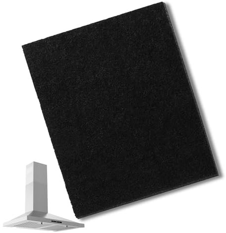 WAIZHIUA Filtre universel pour hotte aspirante, filtre à graisse en charbon actif, filtre à charbon actif universel pour toute hotte aspirante, 47 x 57 cm découpable - Noir