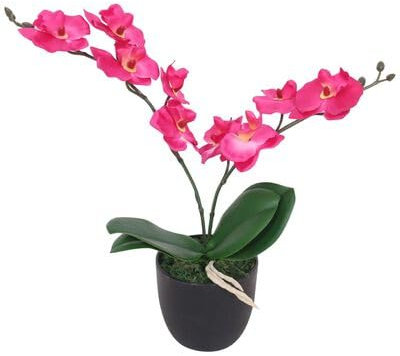 Pilipane Künstliche Orchidee mit Topf 30 cm Rot