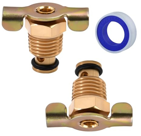 LEONTOOL 1/4 Air Compressor Drain Valve 2Pcs 1/4 NPT Air Hose Fitting with Wing Nut Handle, Portable Compressor Tank Drain Cock Air Tank Valve Water Line Adapter Petcock Valves for Home Improvement