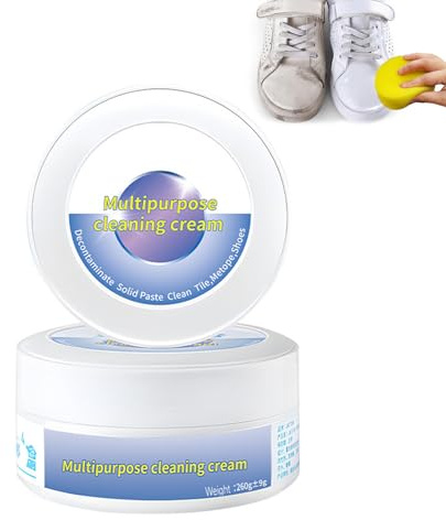 Shoes Whitening Cleansing Cream,Sneaker White Shoe Cleaner with Sponge,Multifunctional White Shoes Cleaner Removes Stain, All-Purpose Shoe Care Kit Multifunctional Cleaning Cream,Cleaning Cream