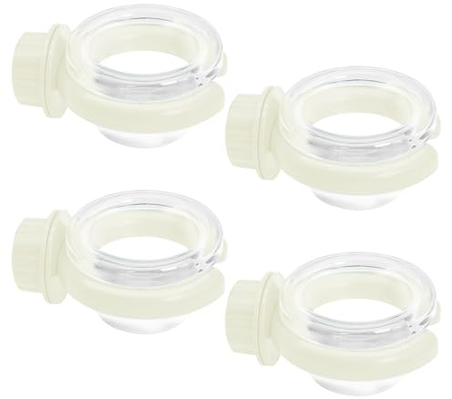PINVNBY 4 PCS Bird Food Bowl Bird Cage Feeder with Clamp, Easy to Install Feeding Dish Cups Transparency Parakeet Food Dish for Finches Lovebirds and Long-Tailed Parrots （White）