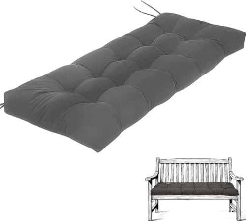 AQIGR Bankauflage Sitzkissen Gartenkissen Bankkissen 90x50/100x50/110x50/120x50cm, Dicke Von 8-10cm,Sitzauflagen Loungekissen Sitzpolster Auflage Für Bänke/Gartenbank(Grau,80x40cm/31x16in)