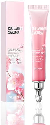 Augencreme Kirschblüten, Anti-Age Augencreme gegen Falten, Augenpflege Damen für Augenringe, Falten und Schwellungen, Flüssigkeitszufuhr, Eye Cream für Tränensäcke Schwellungen 20ml
