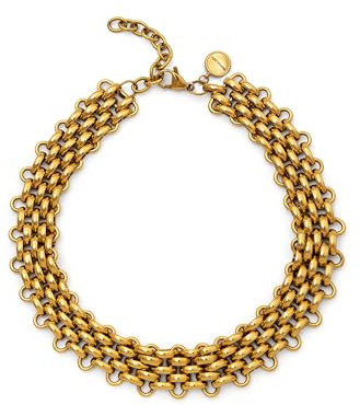 SINGULARU Halskette Galea Edelstahl vergoldet Damenschmuck