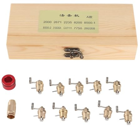 Professional Brass Mainspring Winder Set para la reparación relojes, kit herramientas relojería 10 en 1 con caja de almacenamiento compatible con ETA 2824 7750 3135 Mantenimiento