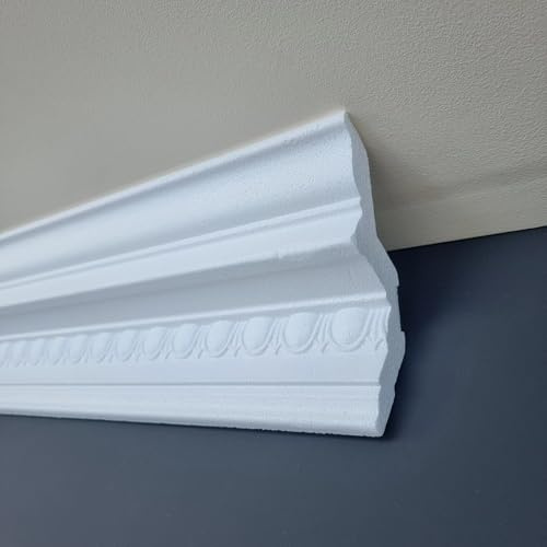 Premium GH31 Ceiling Coving Size 125x125mm | Decorative Georgian Cornice | Easy Install Crown Moulding 18 M | Paint-Ready Polystyrene Cornice | Waterproof Kitchen Bedroom Living Room | 9 Lengths