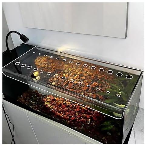 PEYNIR Aquarium Deckel Acryl-Aquariumabdeckung, Quadratisch Aquarium-Anti-Sprungdeckel mit Loch, zum Schutz vor herausspringenden Fischen Schutz für Katzen(L30xW20cm/11.8x7.9in)