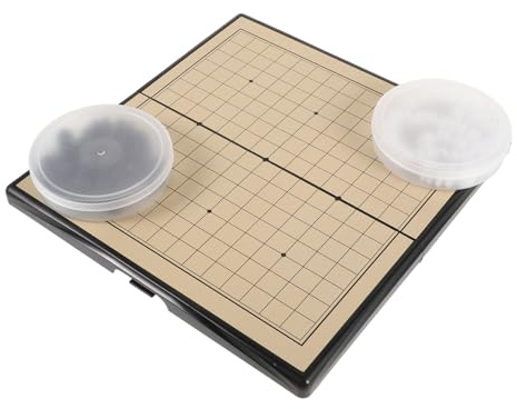 Supvox Magnetisches Go Und Fünf in Einer Reihe Schachspiel Satz Für Anfänger Mittleres Klappbares Brett Mit 1,2cm Spielsteinen Standardisierte Spielfläche Magnetische Figuren Für Reisen Und Familie