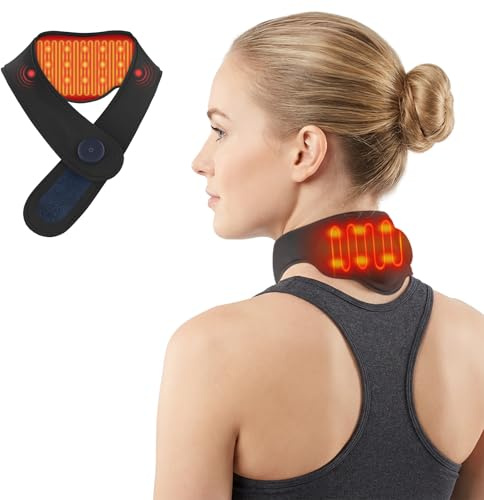 Kabellos Heizkissen Nacken,USB-Tragbares Nackenwärmer, Wiederaufladbare Nackenwärmer für Wärmend, Nackenheizkissen mit 2 Heizstufen, Geschenk für Männer, Frauen