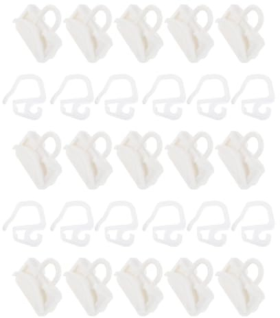 BESPORTBLE 25juego Ganchos para Cortinas De Plástico Rieles De Deslizamiento Suave Accesorios para Rieles De Cortinas para Crear Efecto De Pliegues Ventana