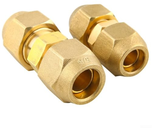 Raccord de tuyau en cuivre pour climatiseurs de 1,5 tonne, raccord en laiton étanche avec écrou évasé (6 mm)