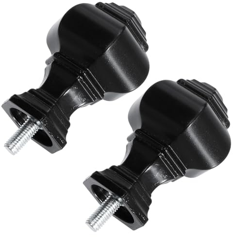 Toyvian 2 Piezas Cabezal de Barra de Cortina Tipo Faro 9/16, Accesorio Decorativo Abs Resistente para Remates de Barra Romana, Complemento para Hogar y Oficina, Acabado Moderno