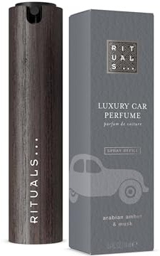 RITUALS Homme Autoparfum Spray-Set, mit nachfüllbarem Autoparfum und Holzhalter, Zedernholz und Moschus, 14 ml